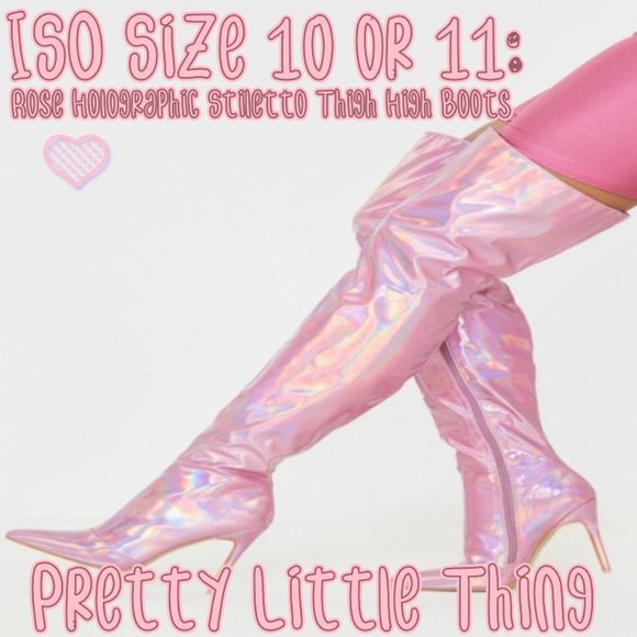 holographic thigh high boots